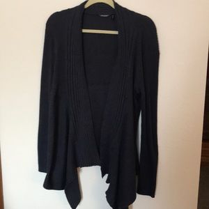 Blue Open Draped Cardigan